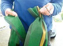 Sandsäcke, grün, mit Zugband/Kordelverschluß 100cm x 25cm