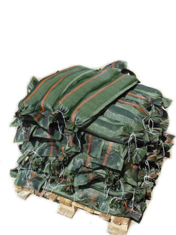 BEFÜLLTE Sandsäcke, grün, mit Verschlusskordel & Griff