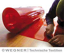 Weich-PVC-Breitware rottransparent, 1,0 m, 3 mm