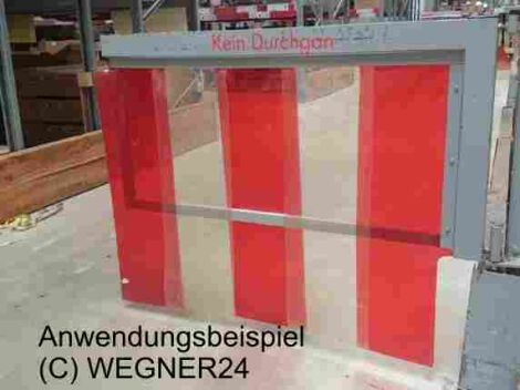 PVC-Lamelle rot-transparent, 50 m Rolle, 20 cm