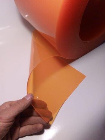 PVC-Lamelle orange-transparent, 50m, 30cm x 3mm