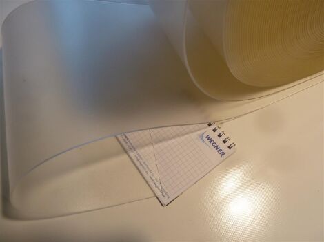 PVC-Lamelle mattiert, hell-transparent 20cm, 2mm, Rolle 50m