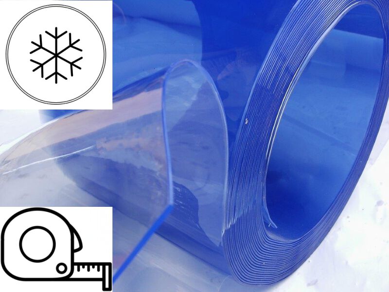 transparent Lebensmittelecht Meterware als Zuschni PVC Streifen 200 x 2mm Blau 
