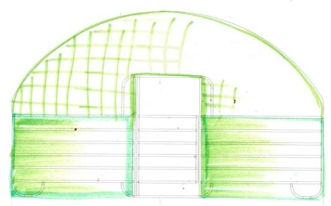 Frontplane/Netz für Weidezelte 6m Breite