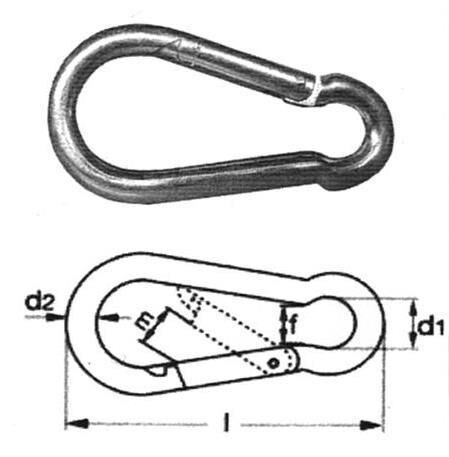 Karabinerhaken verzinkt 100mm