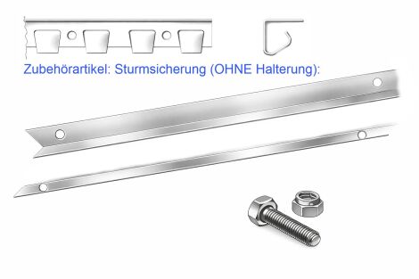 Sturmsicherung für Edelstahlhalterung-SET für PVC-Streifenvorhänge